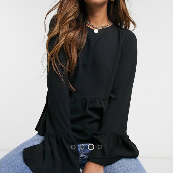 ASOS DESIGN Long Sleeve Smock Top - Picture 2 of 9
